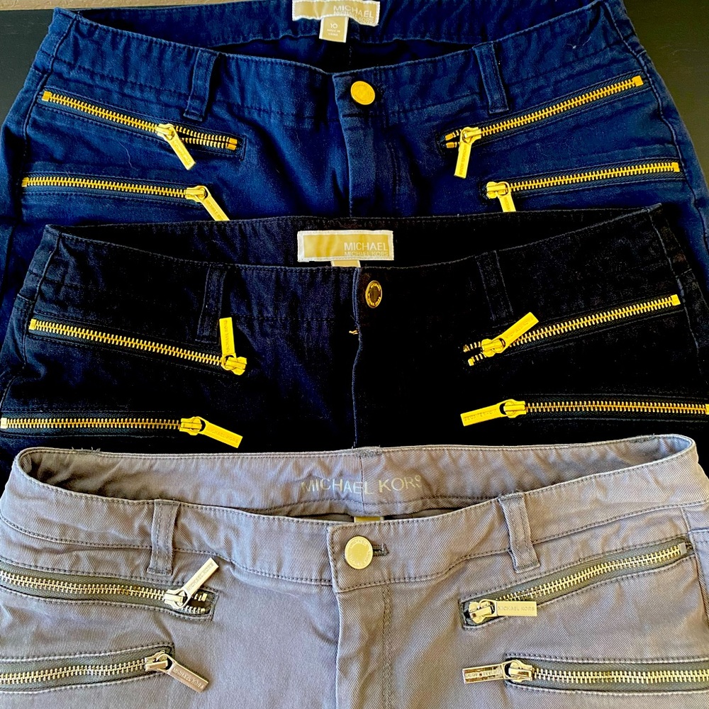 4 MICHAEL Michael Kors Jean Pants Size 10 in colors: white, gray, black, & navy
